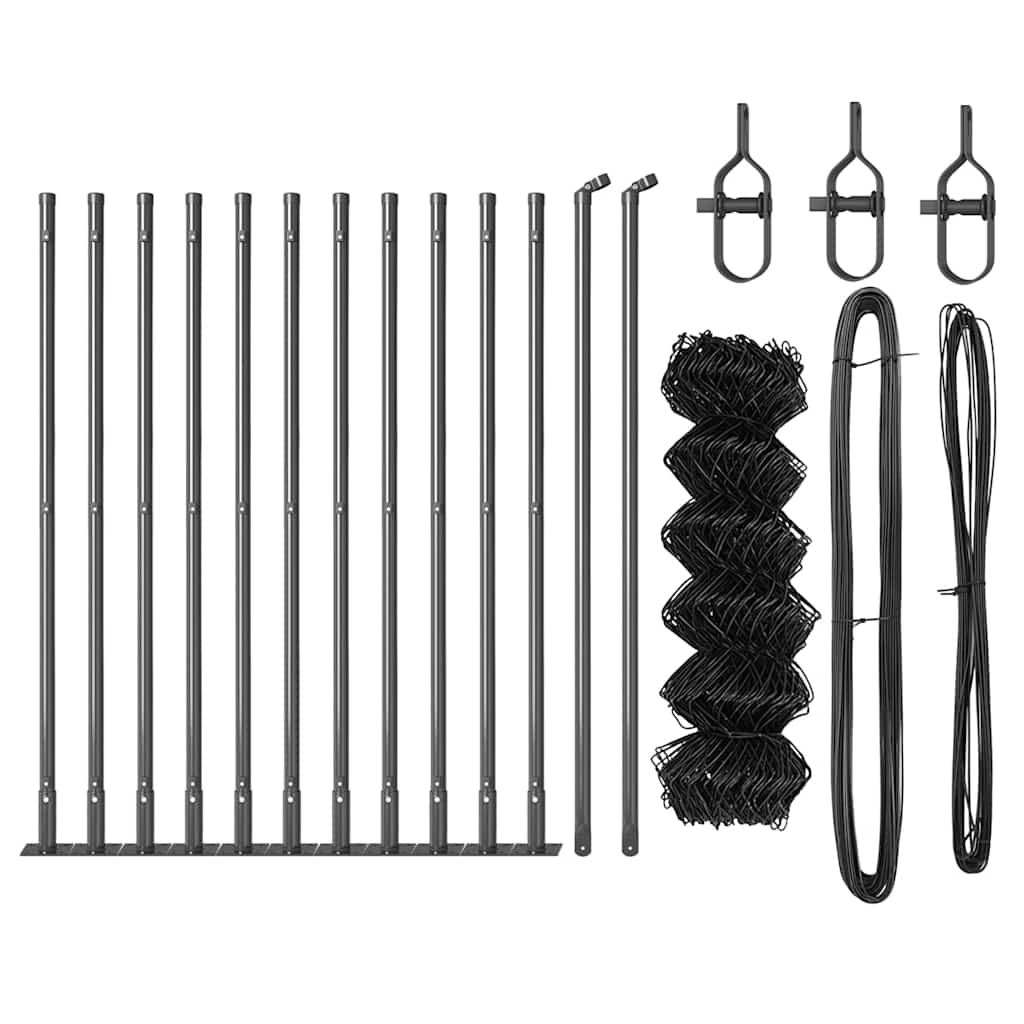 Set de Stâlpi de Gard Argintiu 25 x 0.6 m Oțel Galvanizat GartenMobel Dekor