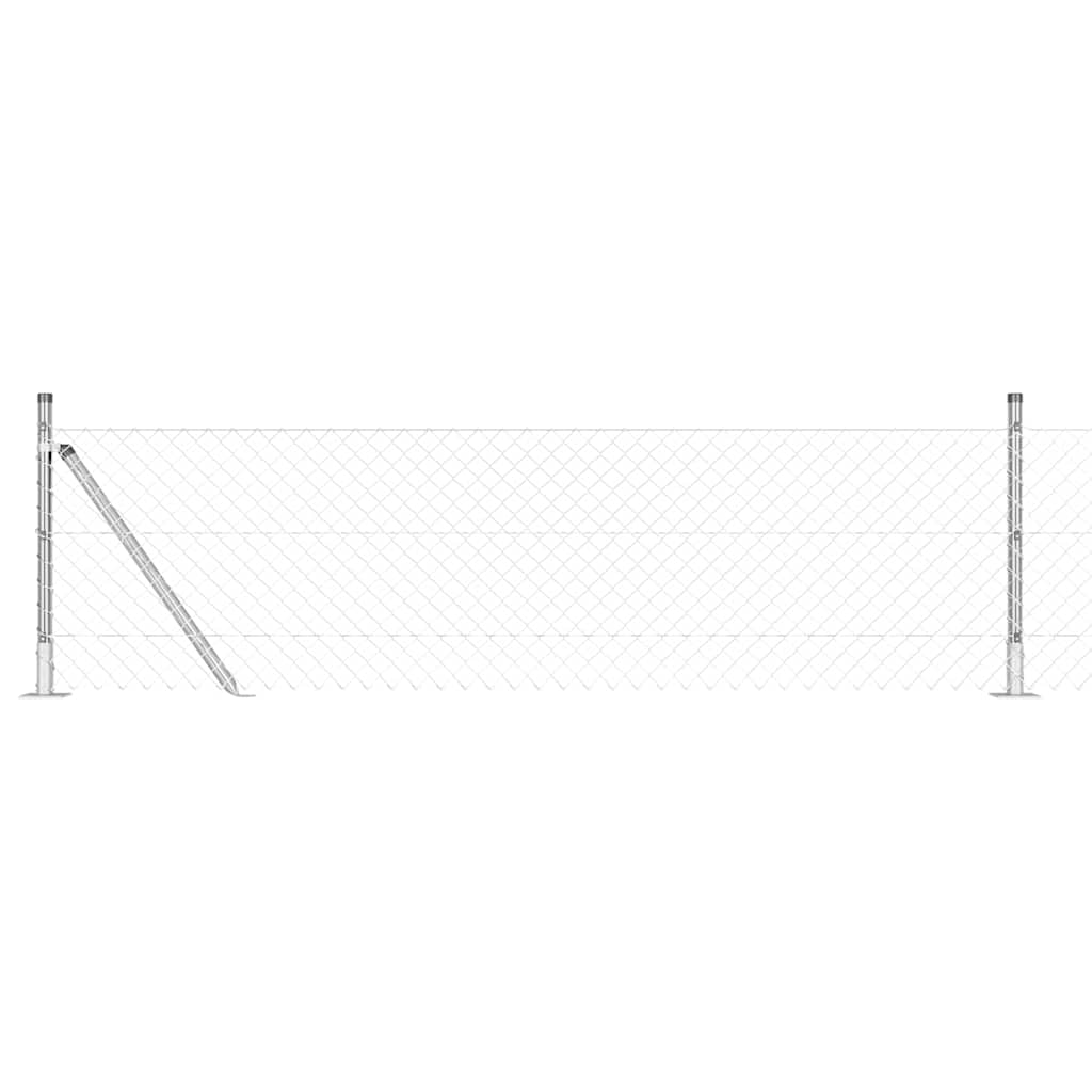 Set de Stâlpi de Gard Argintiu 25 x 0.6 m Oțel galvanizat GartenMobel Dekor