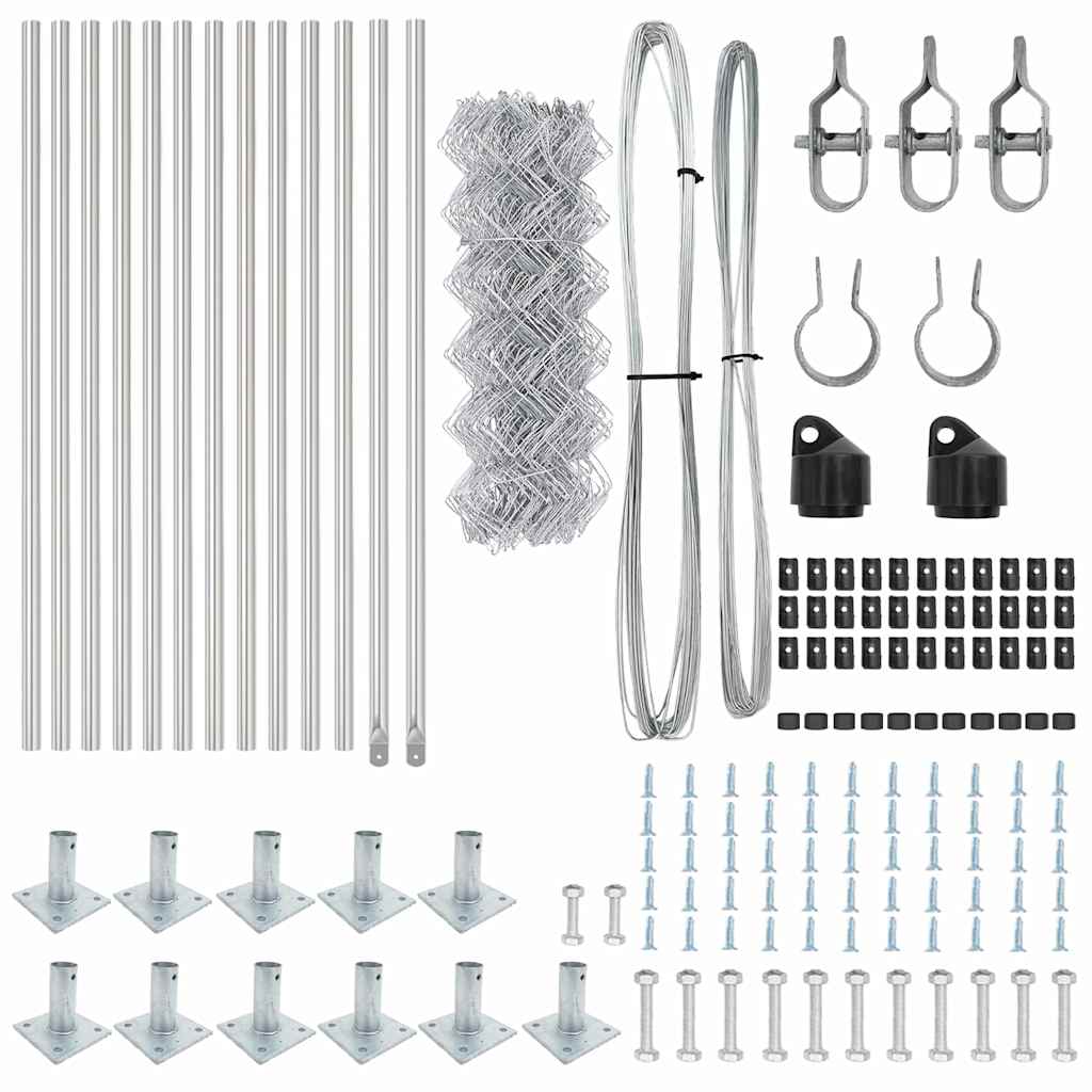 Set de Stâlpi de Gard Argintiu 25 x 0.6 m Oțel galvanizat GartenMobel Dekor