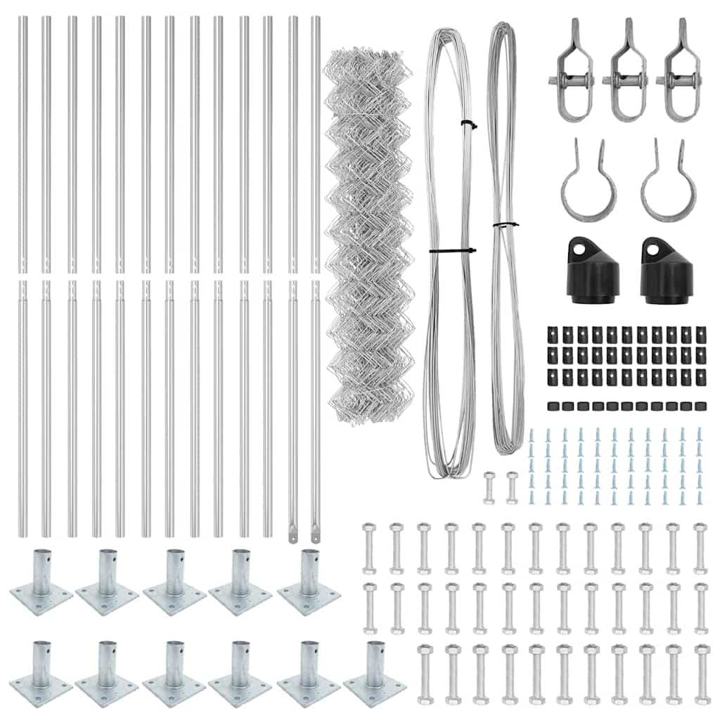 Set de Stâlpi de Gard Argintiu 25 x 0.8 m Oțel galvanizat GartenMobel Dekor