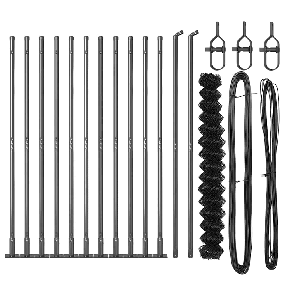 Set de Stâlpi de Gard Argintiu 25 x 1.5 m Oțel Galvanizat GartenMobel Dekor