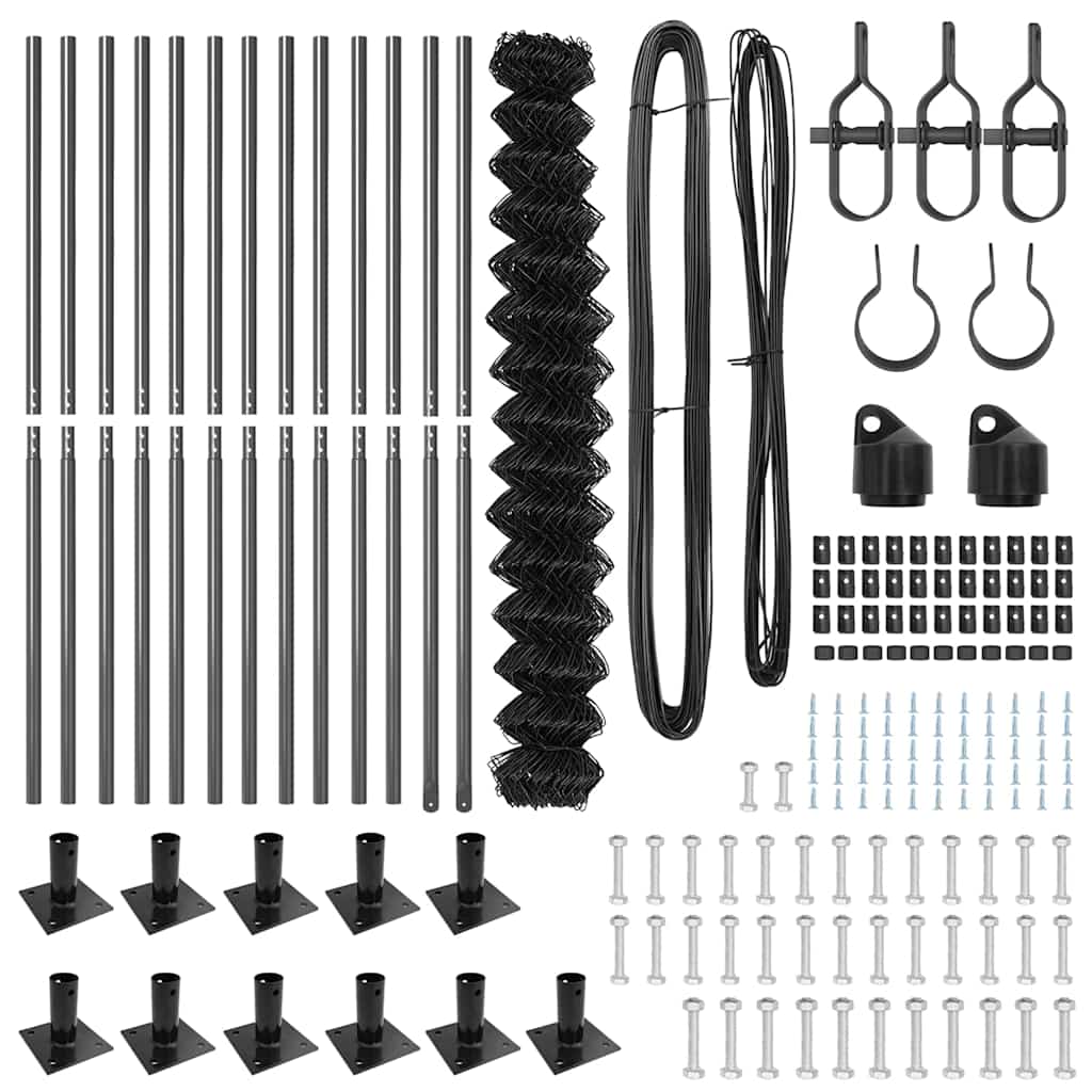 Set de Stâlpi de Gard Argintiu 25 x 1.5 m Oțel Galvanizat GartenMobel Dekor