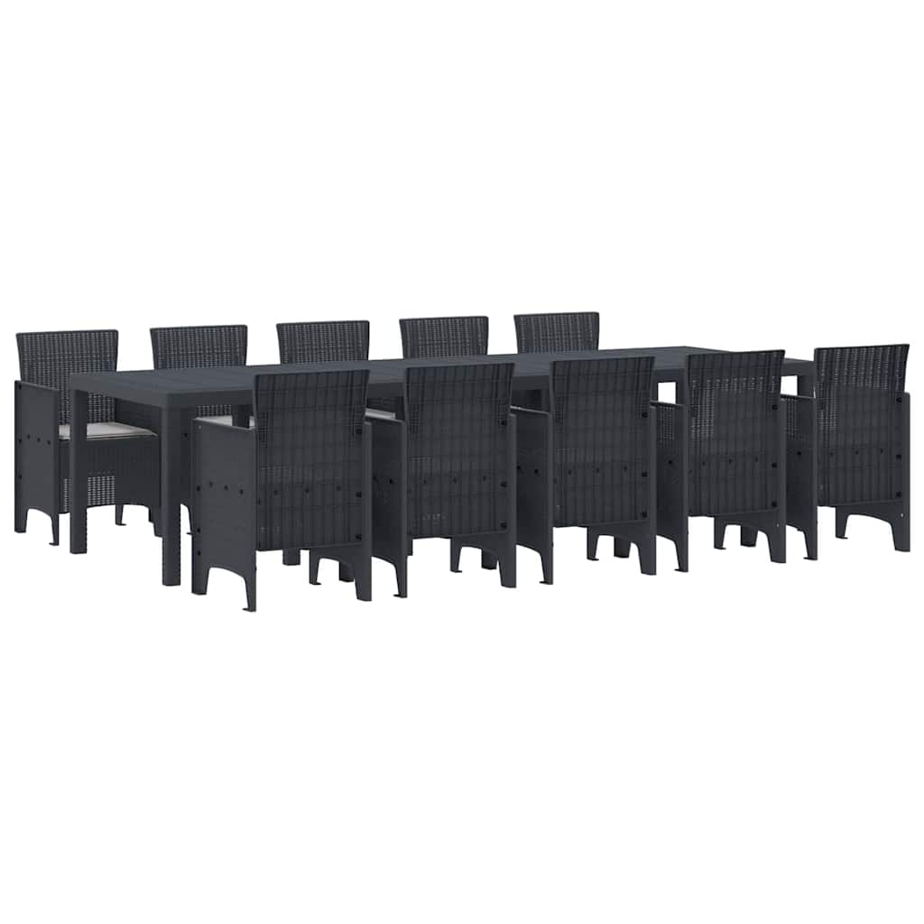 Set de masă de grădină cu perne 11 pcs Antracit și gri deschis GartenMobel Dekor