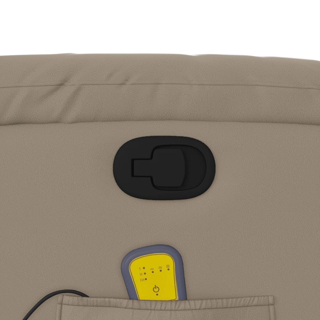 Fotoliu de masaj rabatabil, cappuccino, piele ecologică GartenMobel Dekor