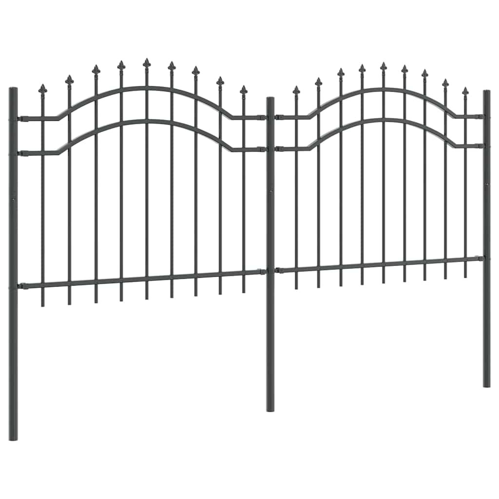 Gard de Grădină Gri 140 cm Oțel vopsit în pulbere GartenMobel Dekor