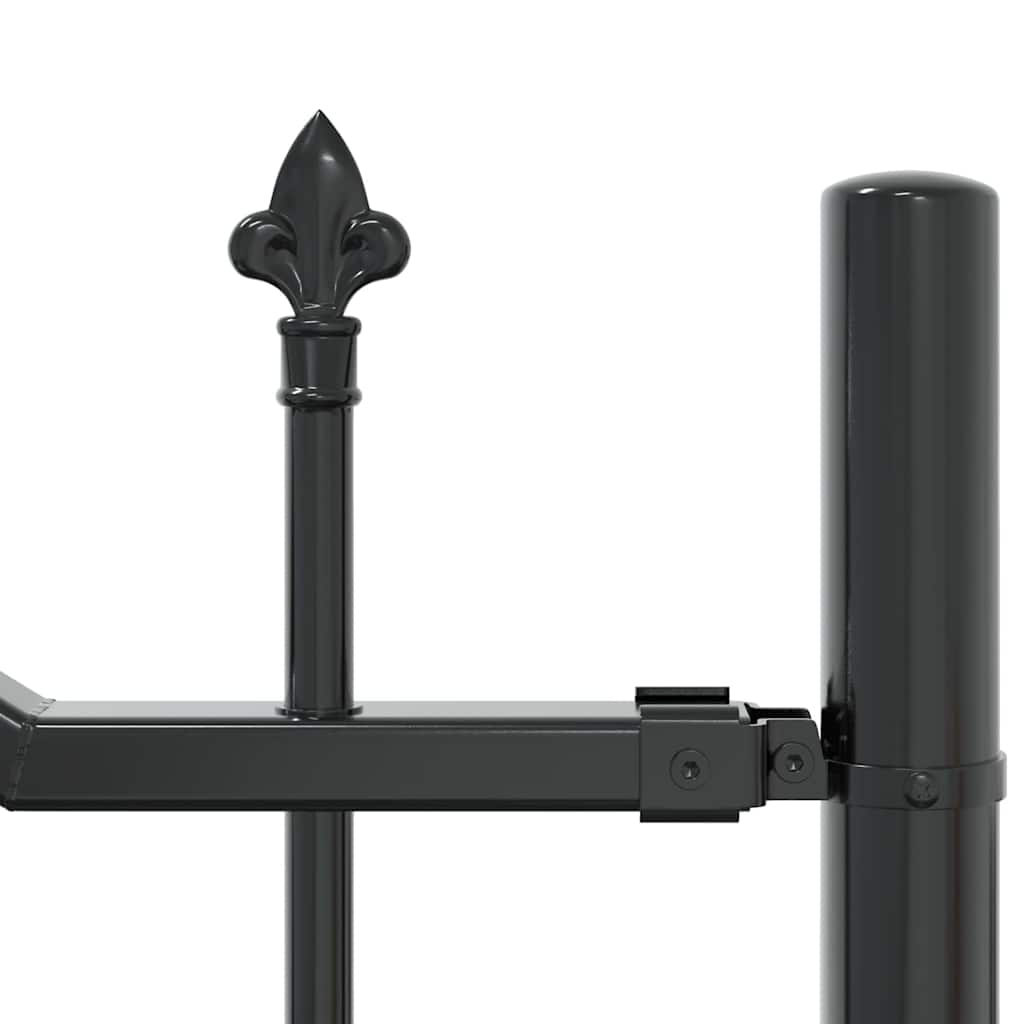 Gard de Grădină Gri 190 cm Oțel vopsit în pulbere GartenMobel Dekor