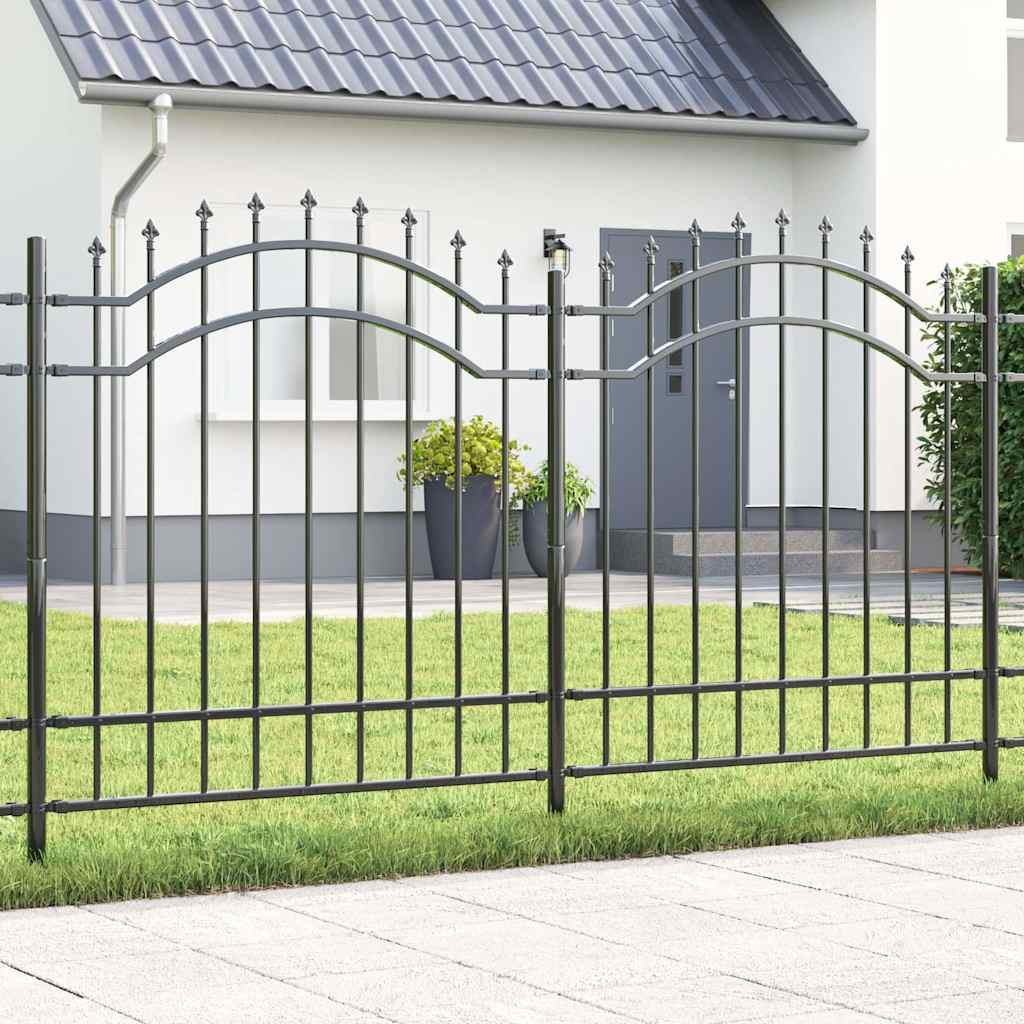 Gard de Grădină Gri 215 cm Oțel vopsit în pulbere GartenMobel Dekor