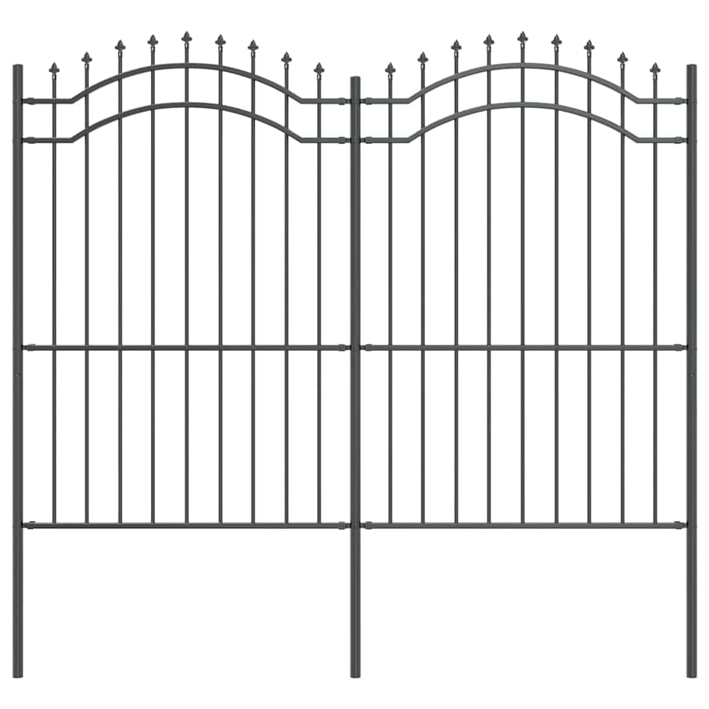 Gard de Grădină Gri 215 cm Oțel vopsit în pulbere GartenMobel Dekor