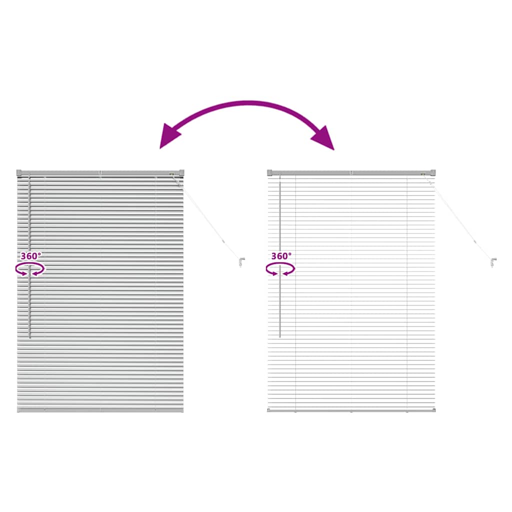 Jaluzea pentru Fereastră Argintiu 80 x 130 cm Aluminiu GartenMobel Dekor
