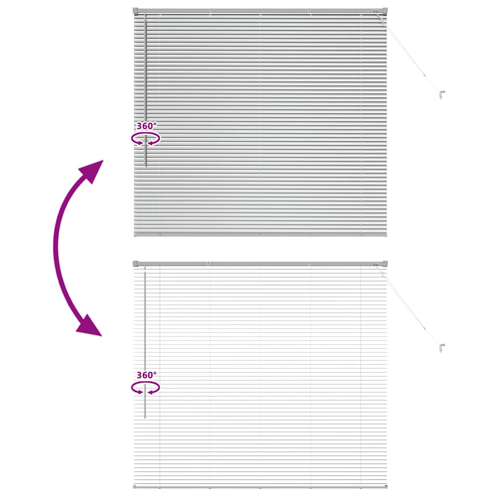 Jaluzea pentru Fereastră Argintiu 80 x 130 cm Aluminiu GartenMobel Dekor