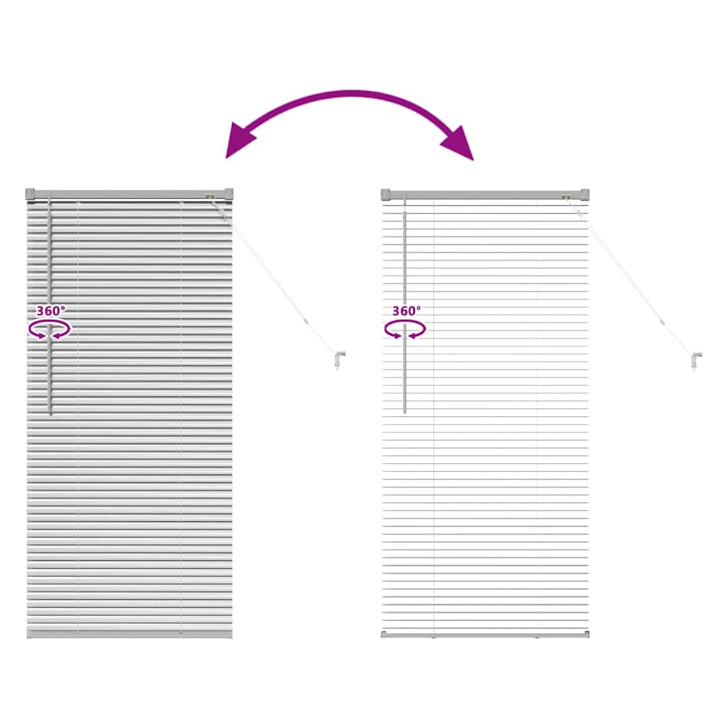 Jaluzea pentru Fereastră Argintiu 80 x 130 cm Aluminiu GartenMobel Dekor