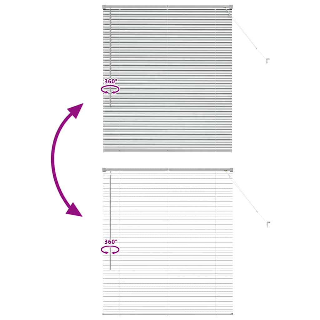Jaluzea pentru Fereastră Argintiu 80 x 130 cm Aluminiu GartenMobel Dekor