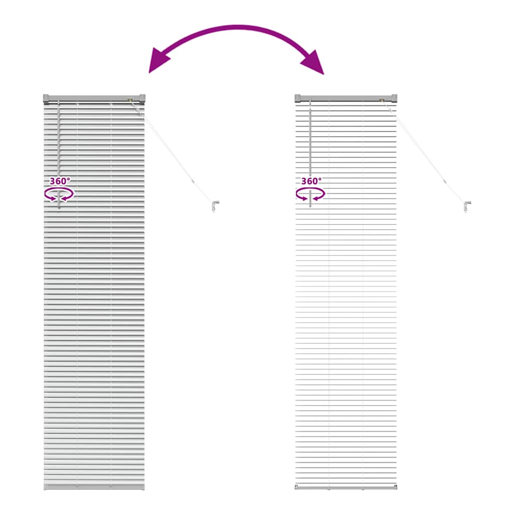 Jaluzea pentru Fereastră Argintiu 80 x 130 cm Aluminiu GartenMobel Dekor