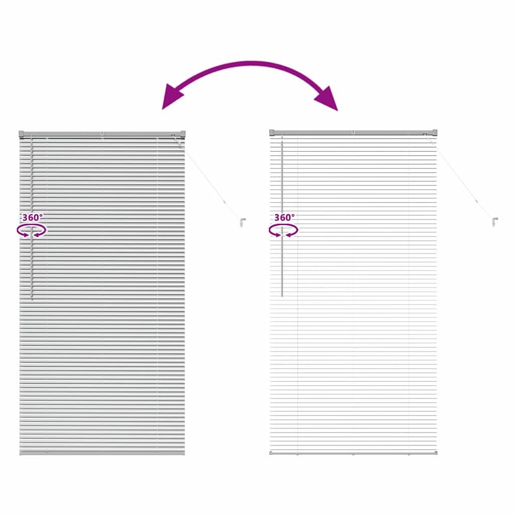 Jaluzea pentru Fereastră Argintiu 80 x 130 cm Aluminiu GartenMobel Dekor