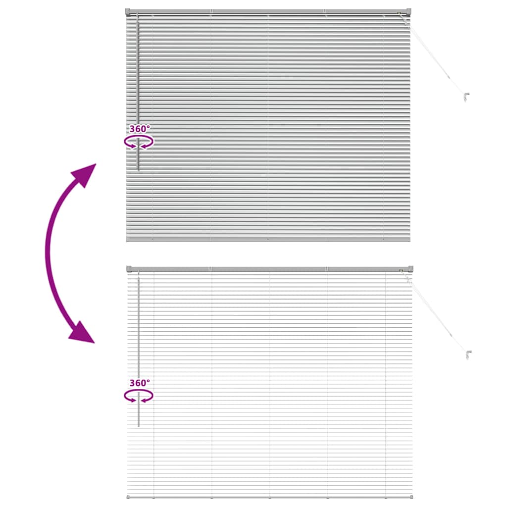 Jaluzea pentru Fereastră Argintiu 80 x 130 cm Aluminiu GartenMobel Dekor