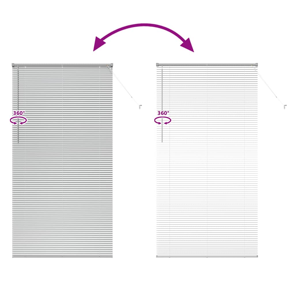 Jaluzea pentru Fereastră Argintiu 120 x 220 cm Aluminiu GartenMobel Dekor