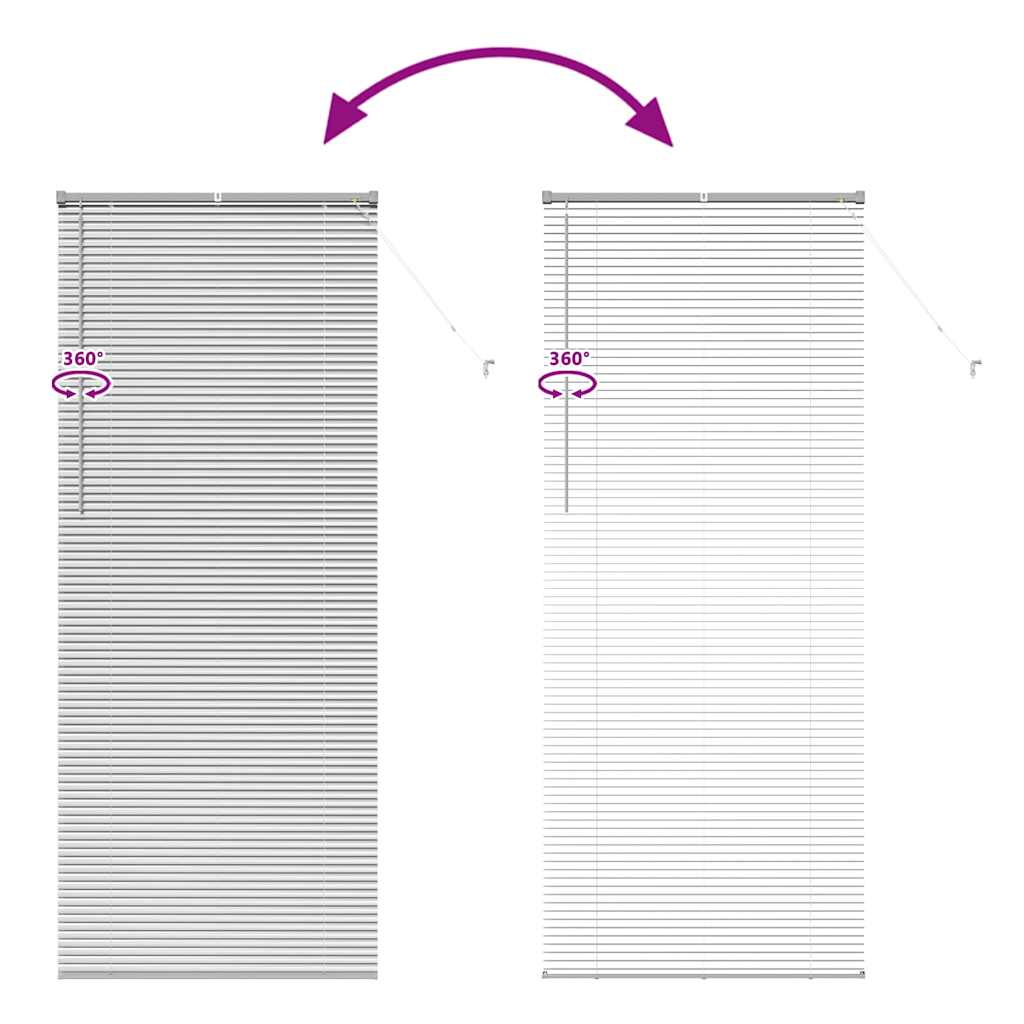 Jaluzea pentru Fereastră Argintiu 80 x 130 cm Aluminiu GartenMobel Dekor