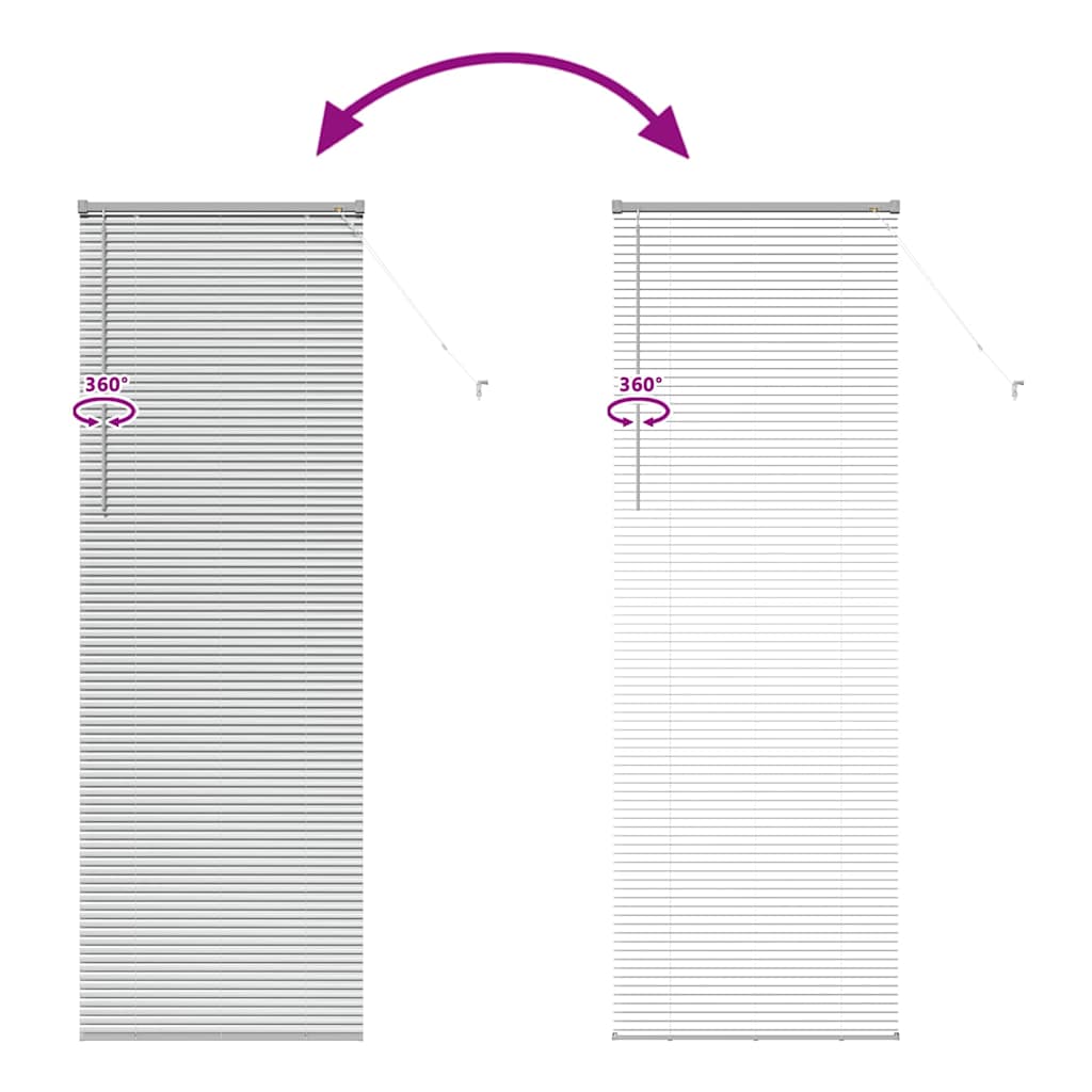 Jaluzea pentru Fereastră Argintiu 80 x 130 cm Aluminiu GartenMobel Dekor