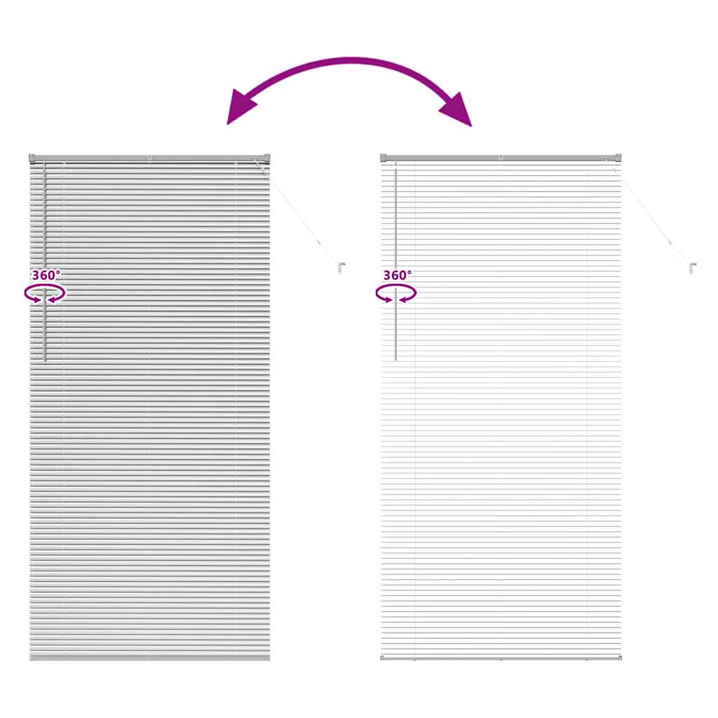 Jaluzea pentru Fereastră Argintiu 80 x 130 cm Aluminiu GartenMobel Dekor