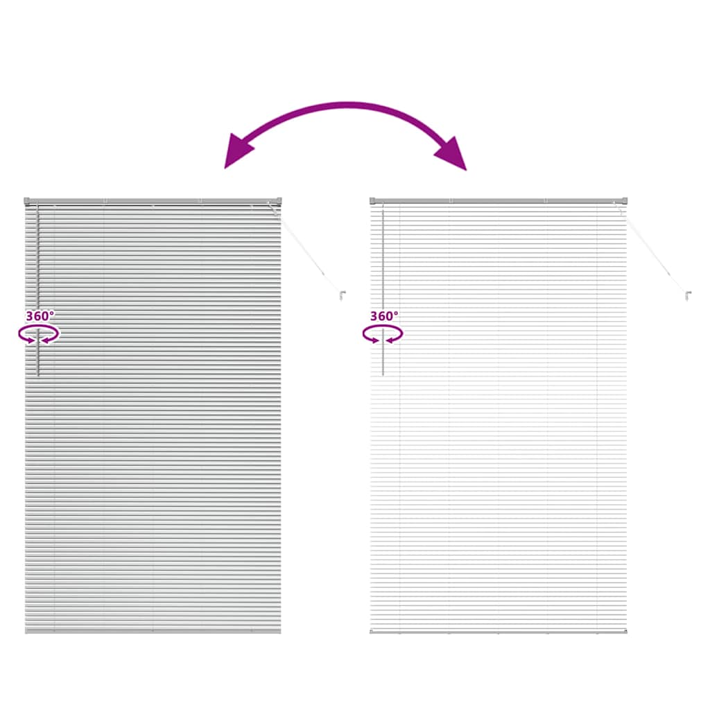 Jaluzea pentru Fereastră Argintiu 80 x 130 cm Aluminiu GartenMobel Dekor
