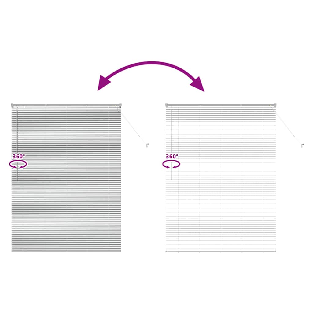 Jaluzea pentru Fereastră Argintiu 80 x 130 cm Aluminiu GartenMobel Dekor