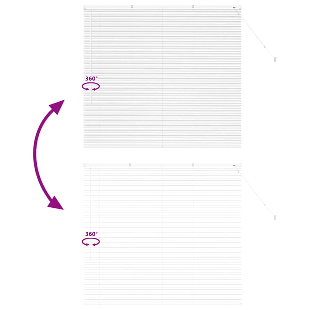 Jaluzea pentru Fereastră cu perdele Altele Manual Alb 80 x 130 cm Aluminiu GartenMobel Dekor