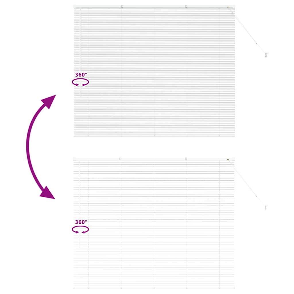 Jaluzea pentru Fereastră cu perdele Altele Manual Alb 80 x 130 cm Aluminiu GartenMobel Dekor