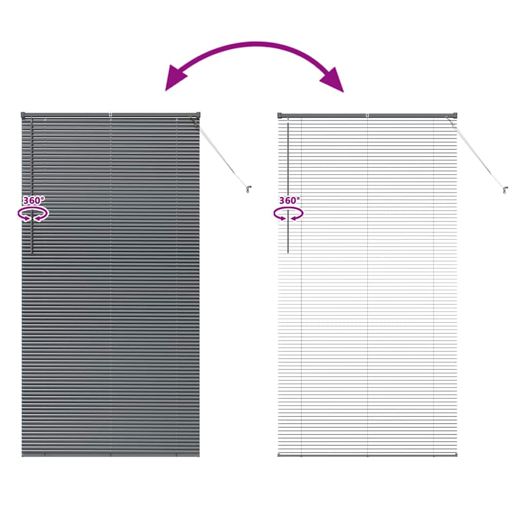 Jaluzea pentru Fereastră Gri închis 110 x 220 cm Aluminiu GartenMobel Dekor