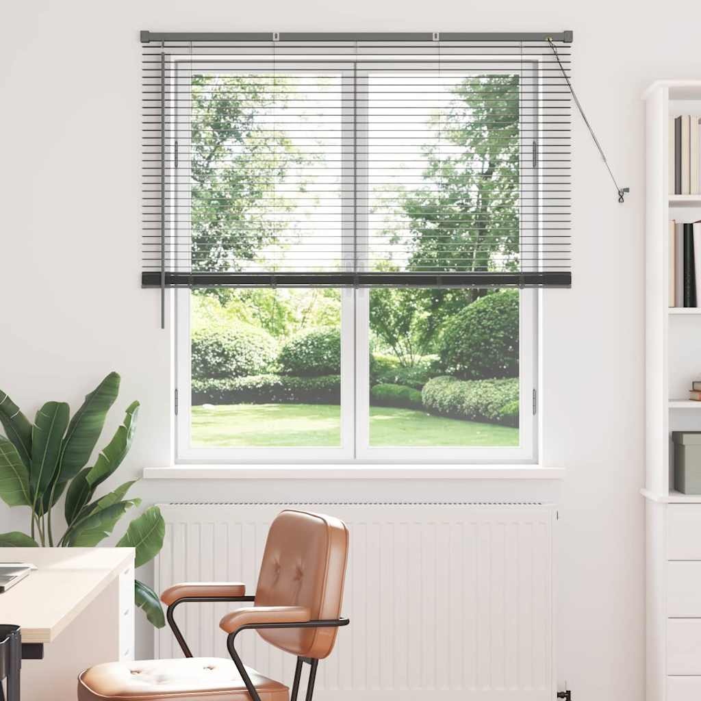 Jaluzea pentru Fereastră Gri închis 125 x 175 cm Aluminiu GartenMobel Dekor