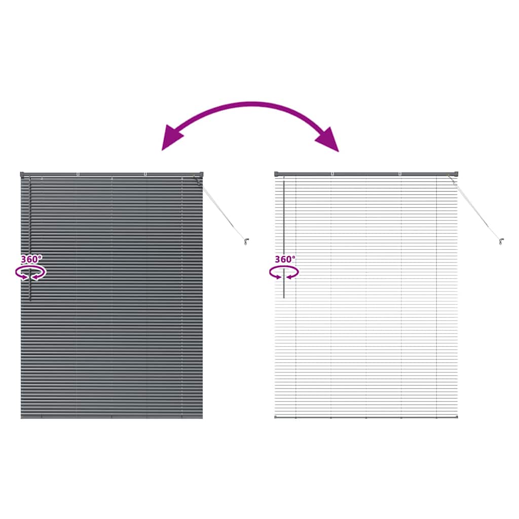 Jaluzea pentru Fereastră Gri închis 125 x 175 cm Aluminiu GartenMobel Dekor