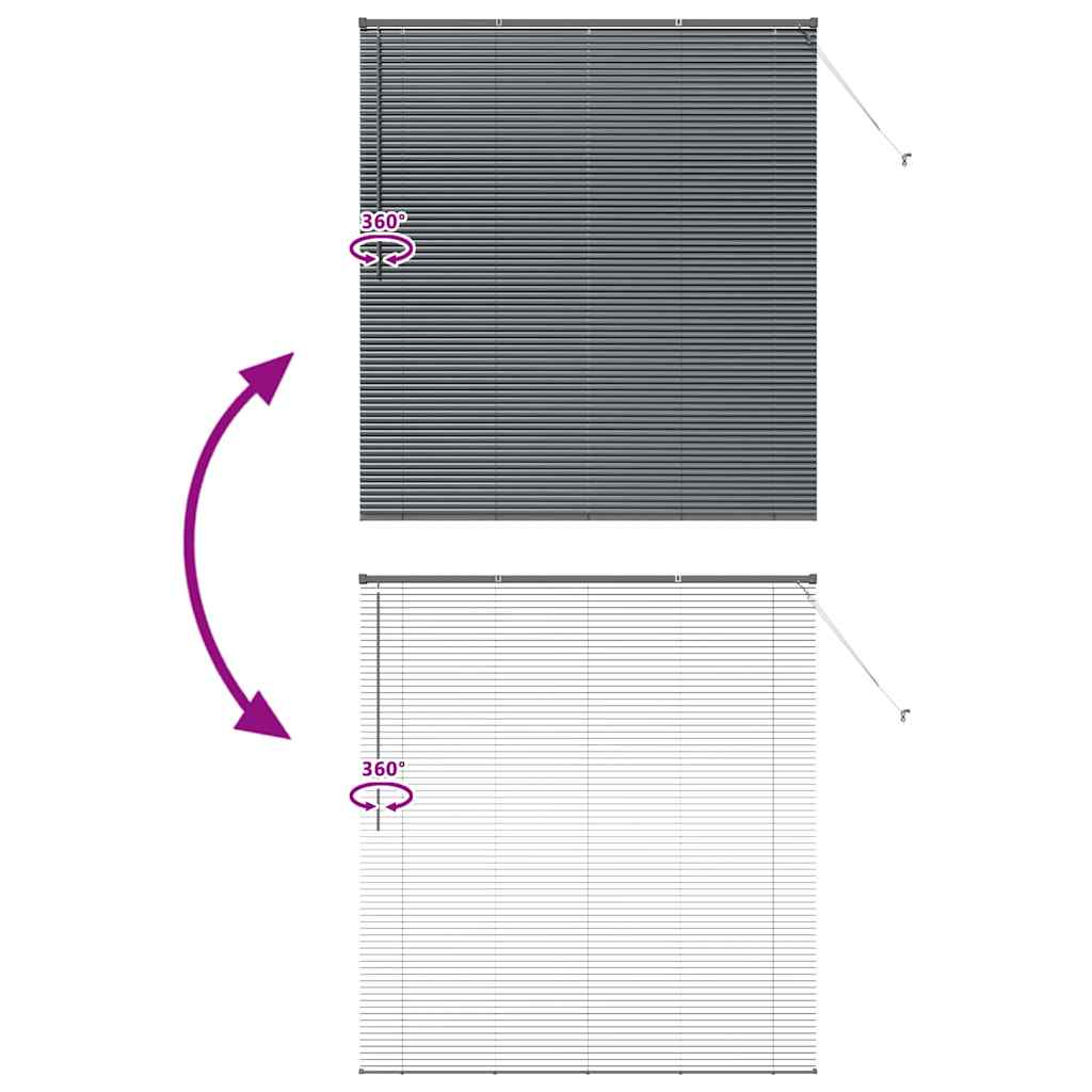 Jaluzea pentru Fereastră Gri închis 160 x 175 cm Aluminiu GartenMobel Dekor
