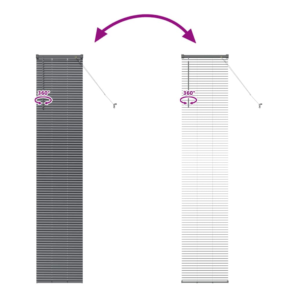 Jaluzea pentru Fereastră Gri închis 40 x 220 cm Aluminiu GartenMobel Dekor