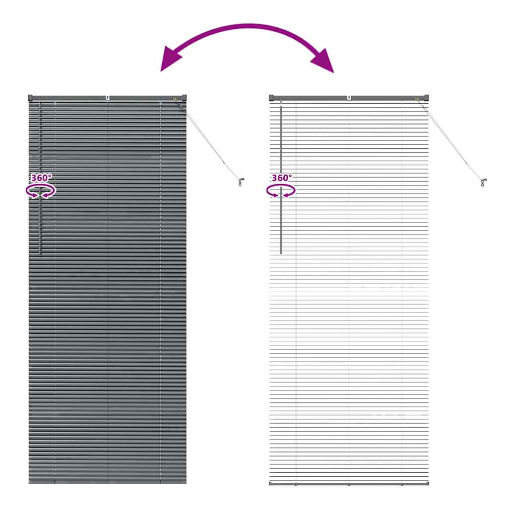 Jaluzea pentru Fereastră Gri închis 80 x 130 cm Aluminiu GartenMobel Dekor
