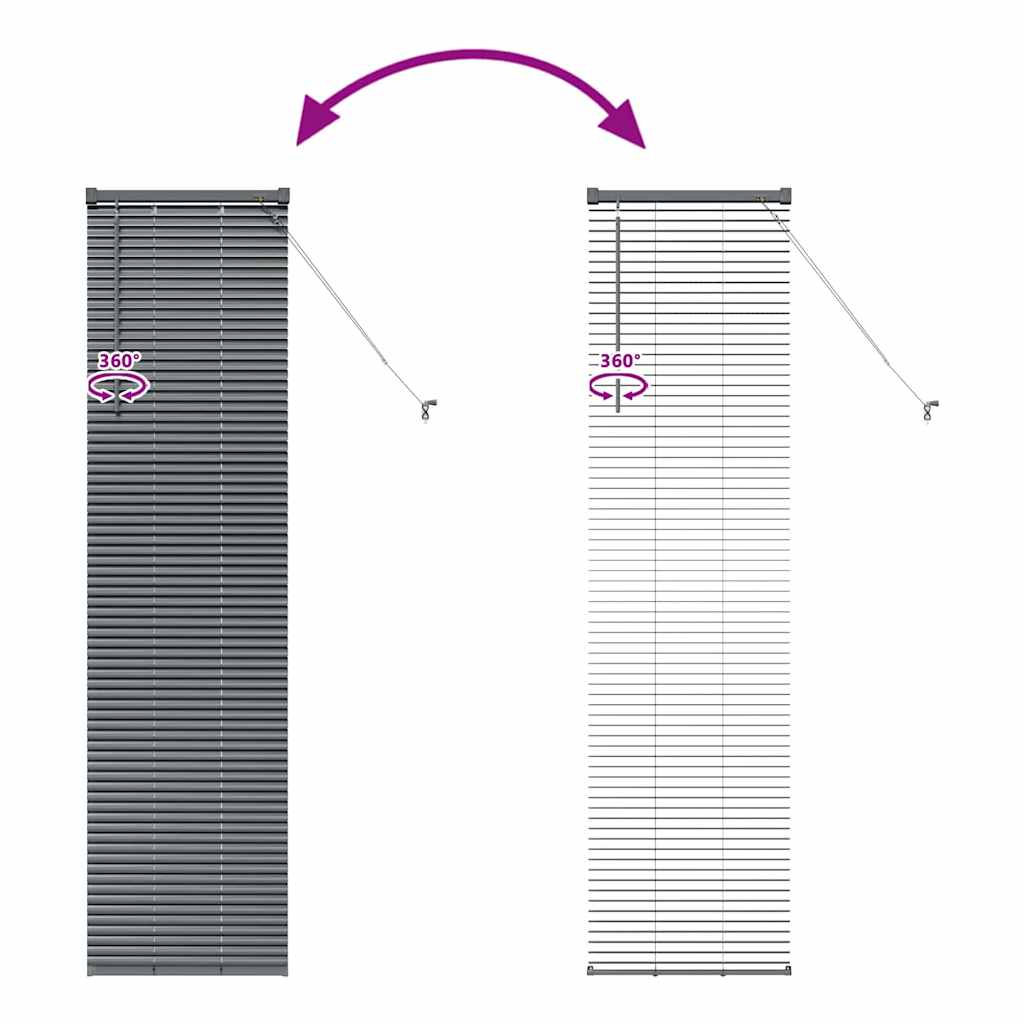 Jaluzea pentru Fereastră Gri închis 80 x 130 cm Aluminiu GartenMobel Dekor