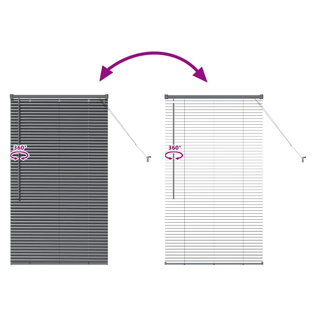 Jaluzea pentru Fereastră Gri închis 80 x 130 cm Aluminiu GartenMobel Dekor