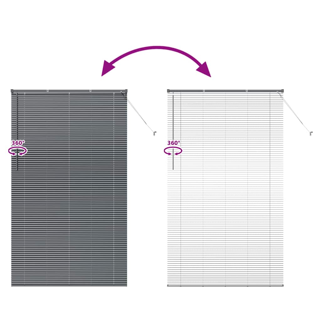 Jaluzea pentru Fereastră Gri închis 80 x 130 cm Aluminiu GartenMobel Dekor