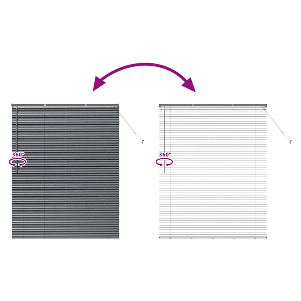 Jaluzea pentru Fereastră Gri închis 80 x 130 cm Aluminiu GartenMobel Dekor