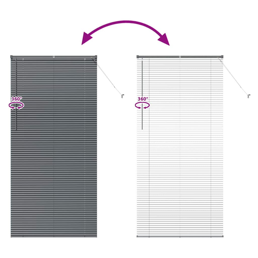 Jaluzea pentru Fereastră Gri închis 80 x 130 cm Aluminiu GartenMobel Dekor