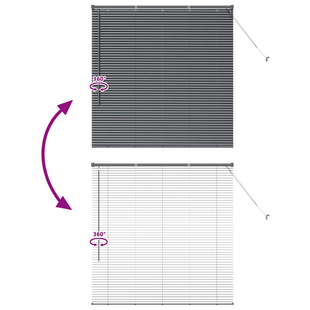 Jaluzea pentru Fereastră Gri închis 80 x 130 cm Aluminiu GartenMobel Dekor