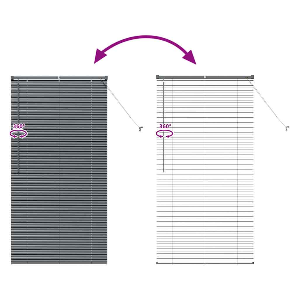Jaluzea pentru Fereastră Gri închis 80 x 130 cm Aluminiu GartenMobel Dekor