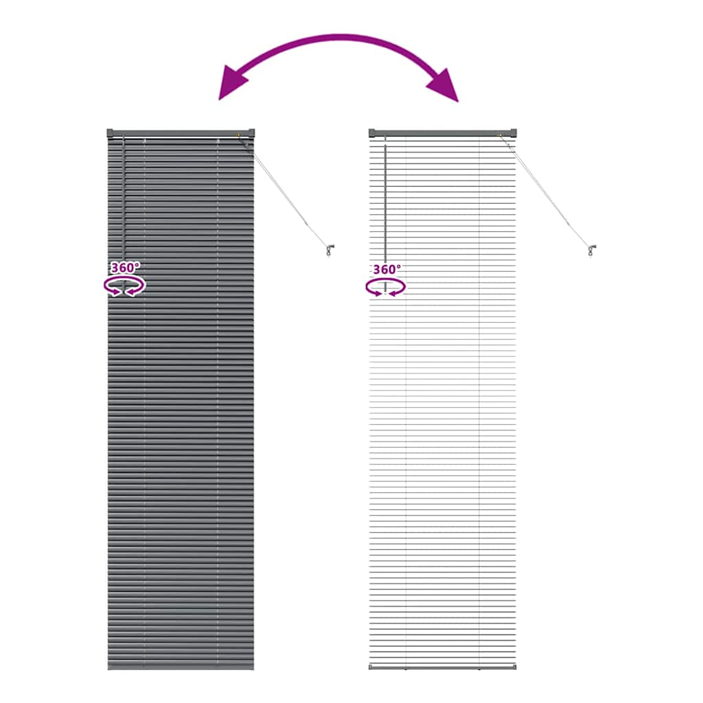 Jaluzea pentru Fereastră Gri închis 80 x 130 cm Aluminiu GartenMobel Dekor