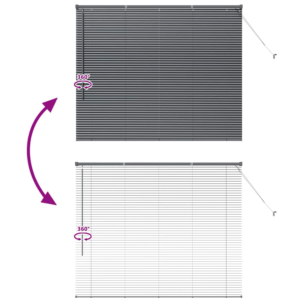Jaluzea pentru Fereastră Gri închis 80 x 130 cm Aluminiu GartenMobel Dekor