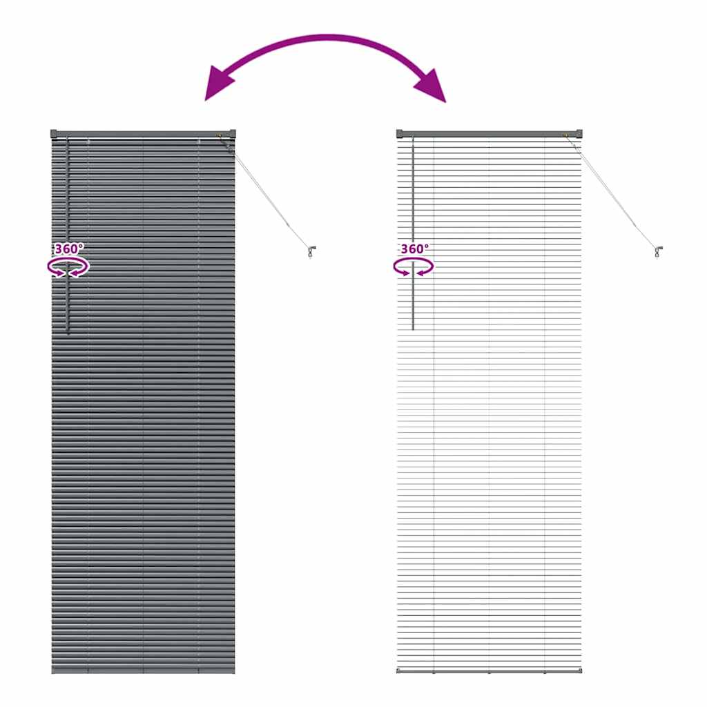 Jaluzea pentru Fereastră Gri închis 80 x 130 cm Aluminiu GartenMobel Dekor
