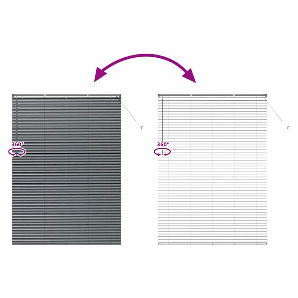 Jaluzea pentru Fereastră Gri închis 160 x 220 cm Aluminiu GartenMobel Dekor