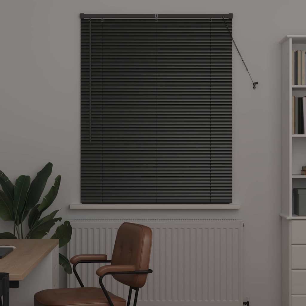Jaluzea pentru Fereastră cu perdele Altele Manual Negru 105 x 130 cm Aluminiu GartenMobel Dekor