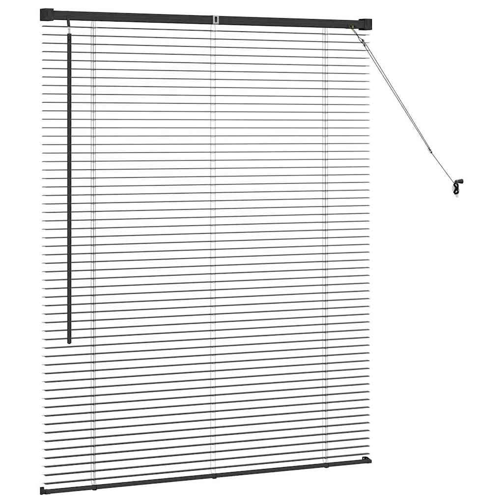 Jaluzea pentru Fereastră cu perdele Altele Manual Negru 105 x 130 cm Aluminiu GartenMobel Dekor