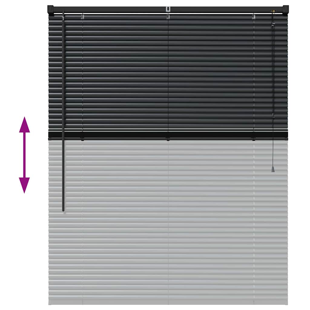 Jaluzea pentru Fereastră cu perdele Altele Manual Negru 105 x 130 cm Aluminiu GartenMobel Dekor