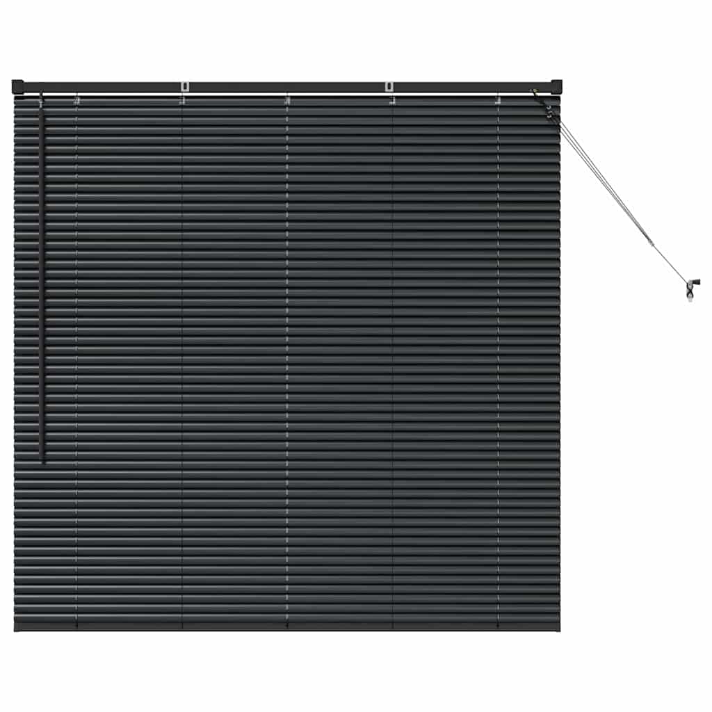 Jaluzea pentru Fereastră cu perdele Altele Manual Negru 130 x 130 cm Aluminiu GartenMobel Dekor