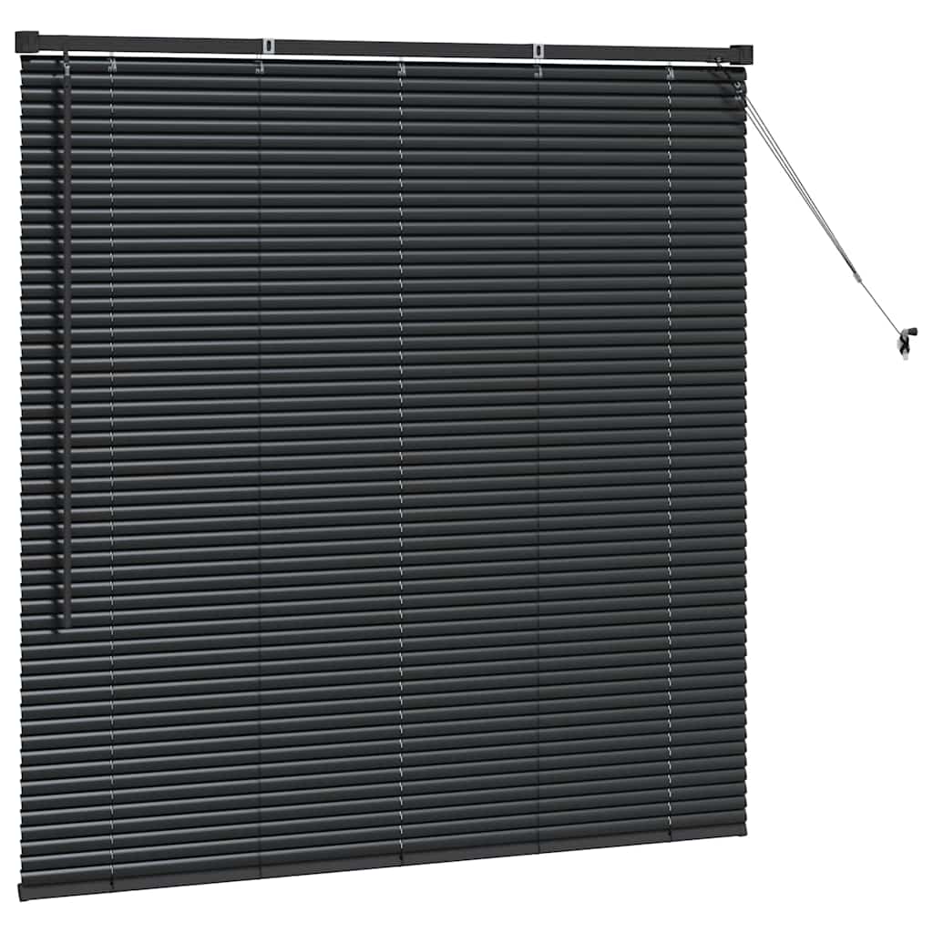 Jaluzea pentru Fereastră cu perdele Altele Manual Negru 130 x 130 cm Aluminiu GartenMobel Dekor