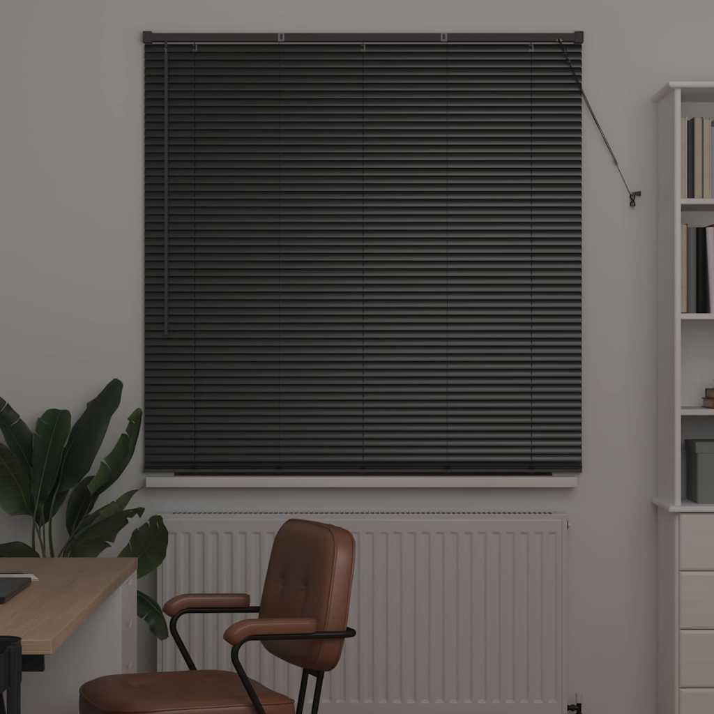 Jaluzea pentru Fereastră cu perdele Altele Manual Negru 135 x 175 cm Aluminiu GartenMobel Dekor